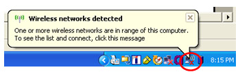 Detecting wireless network on Windows XP